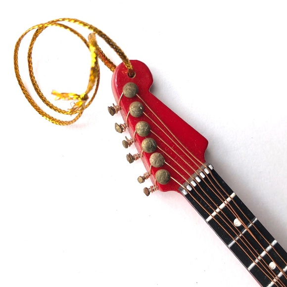 Mini Electric Guitar Fender Instrument Hanging Ornament Red Broadway Gifts music - Picture 9 of 13